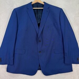 MICHAEL KORS Mens 52R Bright Blue Textured Fit Executive Blazer Suit Jacket EUC